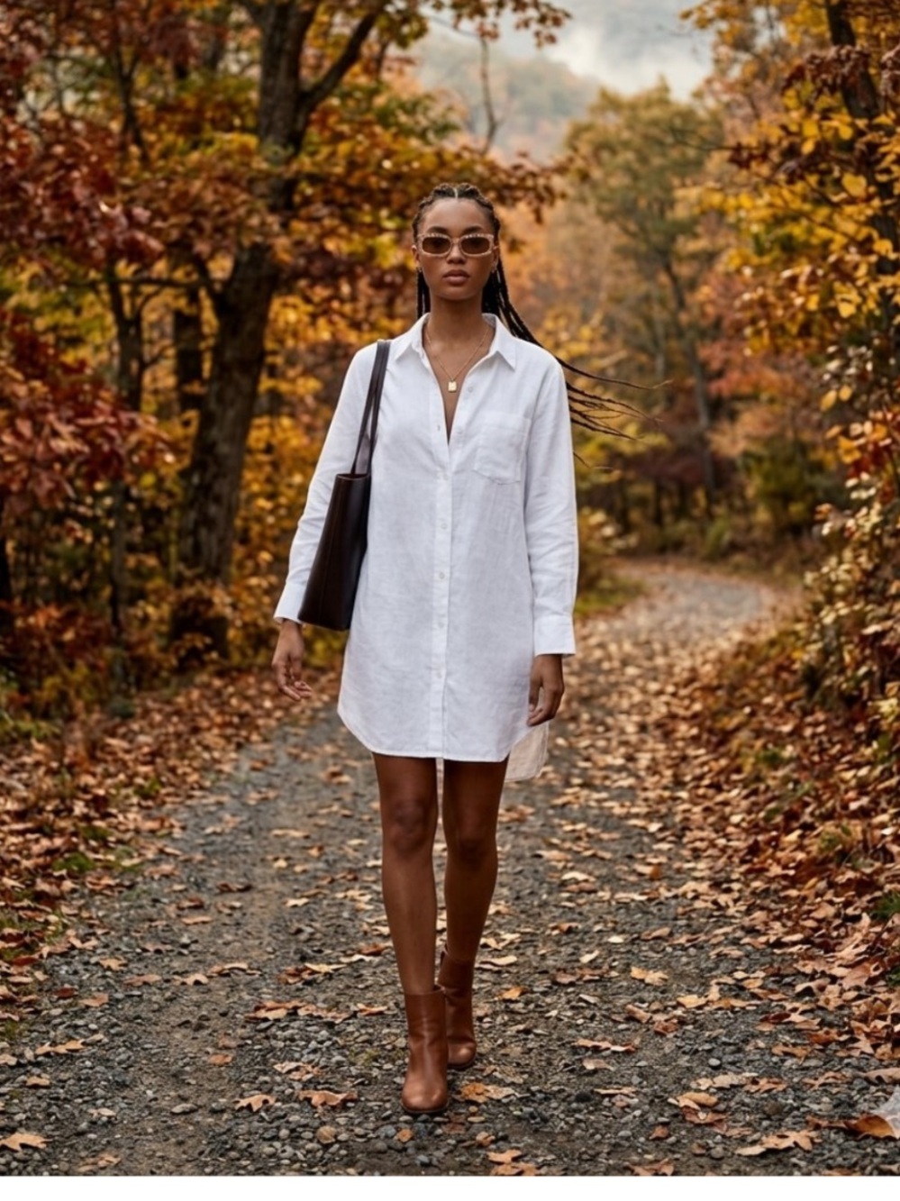 Wilfred Free Aritzia White Boyfriend Linen
Shirt Dress Size S- Oversized